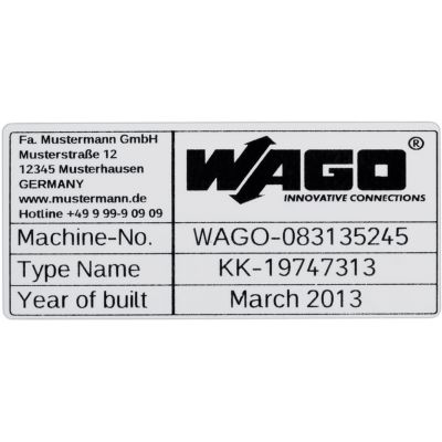 Tabliczki znamionowe 99x44mm srebrny WAGO (210-804)
