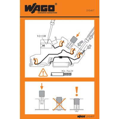 Naklejka z instrukcją obsługi do instalacyjnych zł. piętrowych z CCC seria 775 /100szt./ WAGO (210-417)