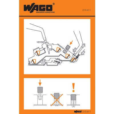 Naklejka z instrukcją obsługi do złączek rozłączalnych TOPJOB seria 776 /100szt./ WAGO (210-411)