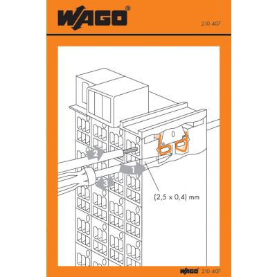 Naklejka z instrukcją obsługi do kaset krosowych seria 726 /100szt./ WAGO (210-407)