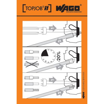 Naklejka z instrukcją obsługi do złączek listwowych TOPJOBs serie 2001/2002/2004/2006/2010/2016 WAGO (210-400/2000-001)