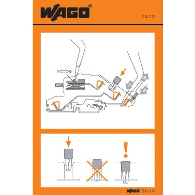 Naklejka z instrukcją obsługi do złączek rozłączalnych TOPJOB serie 777 780 do 784 /100szt./ WAGO (210-370)