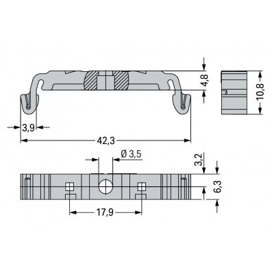 Adapter montażowy picoMAX szary do wtyków ze stopkami zatrzaskowymi 209-189 /25szt./ WAGO (209-189)