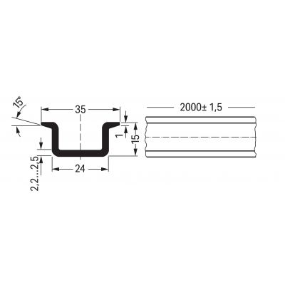 Miedziana szyna montażowa 35x15mm gr. 2,3mm WAGO (210-198)