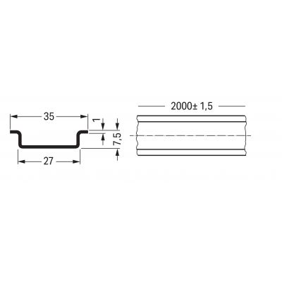 Stalowa szyna montażowa 35x7,5mm gr. 1mm srebrny WAGO (210-505)
