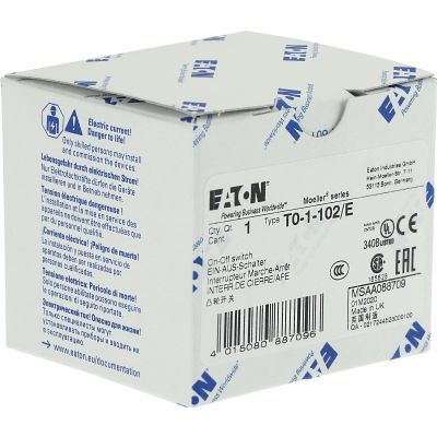 T0-1-102/E Łącznik krzywkowy 20A 6.5kW 088709 EATON (088709)