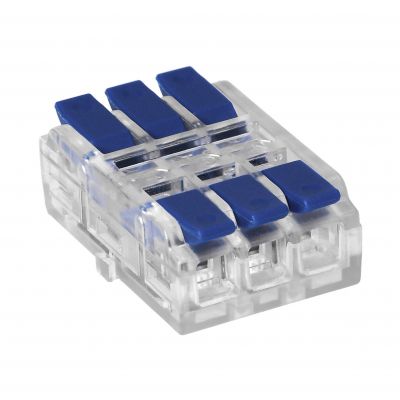 Złączka instalacyjna zaciskowa 3-przewodowa, dwustronna; na dowolny przewód 0,75-4mm2; IEC 250V/32A; (OR-SZ-8021/3/9)