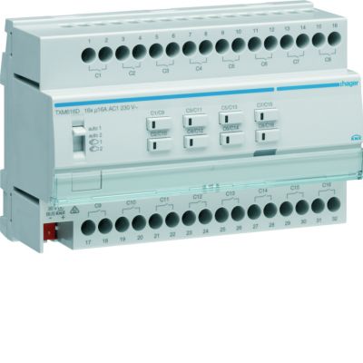 KNX e/s Sterownik załączający/żaluzjowy 16-/8-krotny 16A C-load 8 mod TXM616D HAGER (TXM616D)