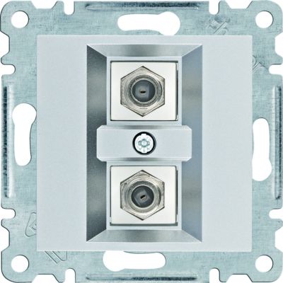 lumina Złącze podwójne typu F srebrny WL3262 HAGER (WL3262)