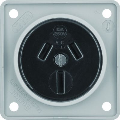 BERKER Integro Flow Gniazdo z uziemieniem "Australia" szary 962562506 HAGER (962562506)