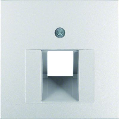BERKER B.Kwadrat/B.7 Płytka czołowa do gniazda przyłączeniowego UAE pojedyncza komp./tel. aluminium 14071404 HAGER (14071404)
