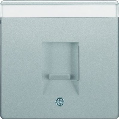 BERKER Q.x Płytka czołowa pojedyncza zasuwa chroniące przed kurzem pole opisowe aluminium aksamit lakierowana 11706084 HAGER (11706084)