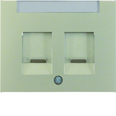 BERKER K.5 Płytka czołowa podwójna zasuwa chroniące przed kurzem pole opisowe stal szlachetna lakierowana 11827004 HAGER (11827004)