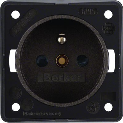 BERKER Integro Flow Gniazdo z uziemieniem z podwyższoną ochroną styków brąz 961952501 HAGER (961952501)