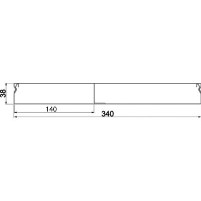 tehalit.UK Kanał do wylewki podłogowej 2-komorowy 340X38mm stal UK340382 HAGER (UK340382)