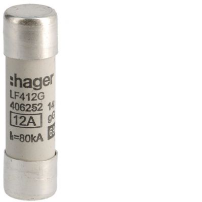 Wkładka bezpiecznikowa cylindryczna CH-14 14x51mm gG 12A 500VAC LF412G HAGER (LF412G)