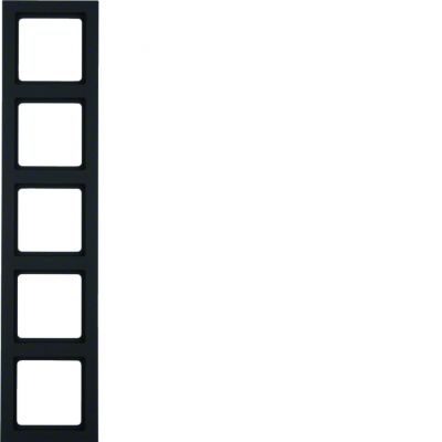 BERKER Q.3 Ramka pięciokrotna antracyt aksamit 10156096 HAGER (10156096)