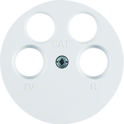 BERKER R.1/R.3 Płytka czołowa do gniazda antracytowego 4-wyj. biały 14842089 HAGER (14842089)