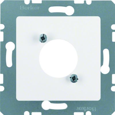 BERKER S.1/B.3/B.7 Płytka centralna do okrągłych łączy wtykowych XLR D-Serie biały 14121909 HAGER (14121909)