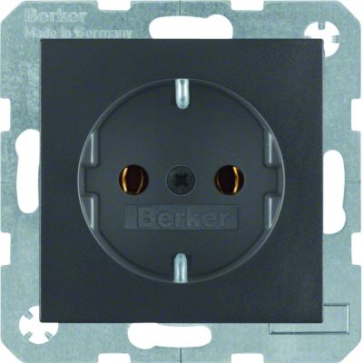 BERKER B.X Gniazdo SCHUKO z uziemieniem antracyt 41431606 HAGER (41431606)