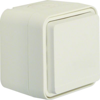 BERKER W.1 Gniazdo SCHUKO 2P+Z z pokrywą kompletne IP55 biały 47403512 HAGER (47403512)