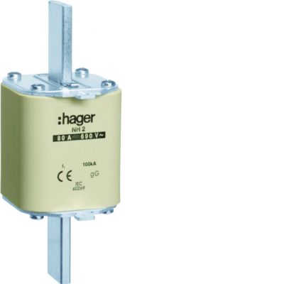 Wkładka bezp. nożowa NH2 wsk.podw. uchwyt nieiz. gG 80A 690VAC LNH2080M6 HAGER (LNH2080M6)