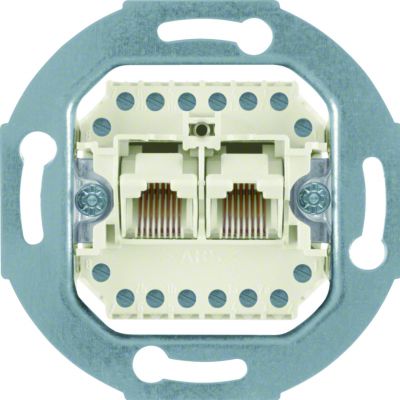 BERKER one.platform Mechanizm gniazda telefonicznego UAE podwójna (RJ11 RJ12 RJ45) kat. 3 534539 HAGER (534539)