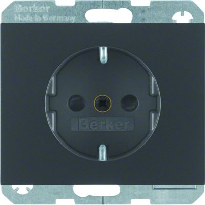 BERKER K.1 Gniazdo SCHUKO z przesłoną styków antracyt mat lakierowana 47357006 HAGER (47357006)