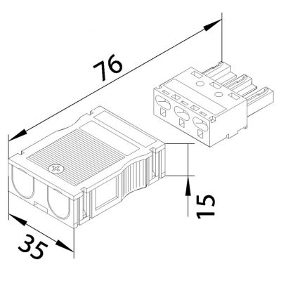 tehalit.WA Wtyk wejściowy 3-polowy WAGO G4703 HAGER (G4703)