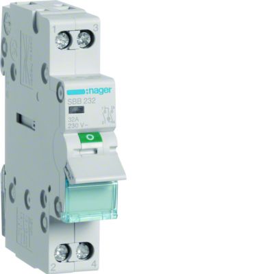 Modułowy rozłącznik izolacyjny z lampką sygnalizacyjną 2P 32A 230VAC SBB232 HAGER (SBB232)