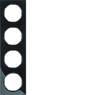 BERKER R.3 Ramka poczwórna czarna połysk 10142245 HAGER (10142245)