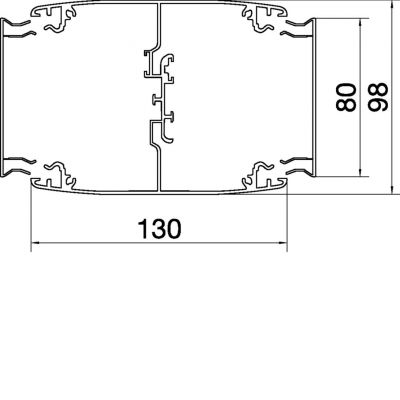 tehalit.DA200 Kolumna dwustronna DA200-80 z mechanizm rozporowym H=3,4-3,7m aluminium DAS2803400ELN HAGER (DAS2803400ELN)