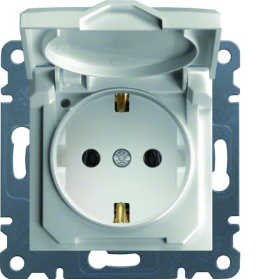 lumina Gniazdo SCHUKO z pokrywą biały WL1150 HAGER (WL1150)