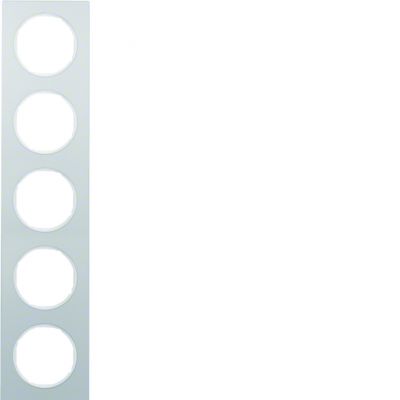 BERKER R.3 Ramka pięciokrotna aluminium/biała 10152274 HAGER (10152274)
