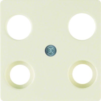 BERKER Płytka czołowa do gniazda antracytowego 4-wyjściowego kremowy 148302 HAGER (148302)