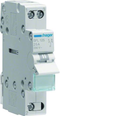 Modułowy przełącznik instalacyjny I-II punkt wspólny od dołu 1P 25A 230VAC SFL125 HAGER (SFL125)