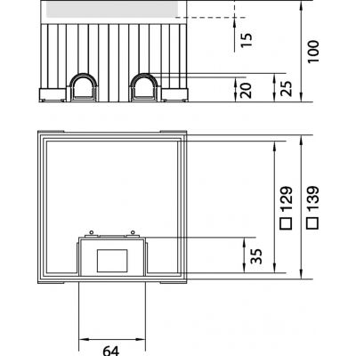 tehalit.VE-EE Puszka podło-montazowa mini IP30 3kN Q02 144x144 15mm stal (UDKQ02E15U)
