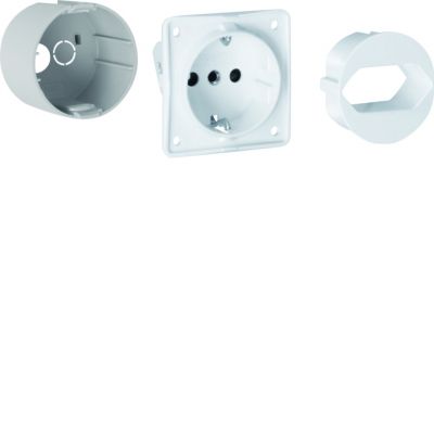 Gniazdo 230V pojedyncze do montażu w patch-panelu, kpl. (VZ00HD)