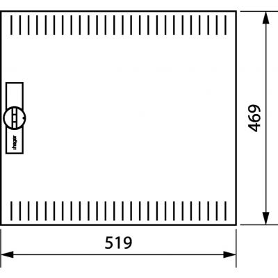 univers Drzwi prawe perforowane 500x550mm IP3x (FZ002NV1)
