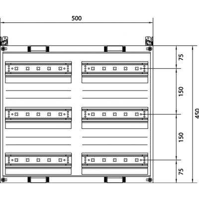 univers N HC 450x500mm zestaw do zabudowy aparatury modułowej 6x12 M UC32MG HAGER (UC32MG)