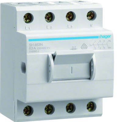 Modułowy rozłącznik izolacyjny w obudowie kompaktowej 4P 63A 400VAC SH463N HAGER (SH463N)
