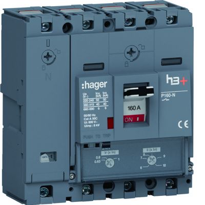 MCCB Wyłącznik mocy h3+ P160 4P 160A 40kA TM (HNS161DC)