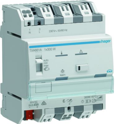 KNX e/s Ściemniacz uniwersalny 300 W 1-krotny TXA661A HAGER (TXA661A)