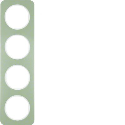 BERKER R.1 Ramka poczwórna stal szlachetna/biała 10142114 HAGER (10142114)