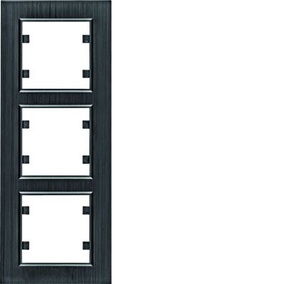 lumina passion Ramka potrójna pionowa aluminium czarne WL9133 HAGER (WL9133)