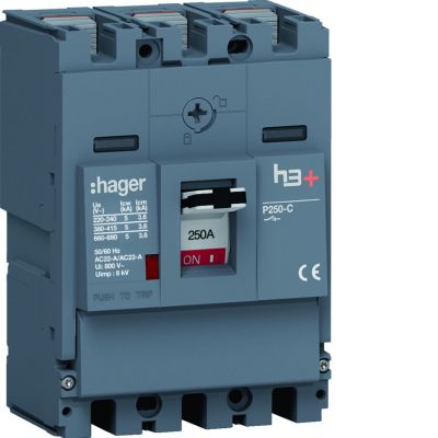 MCCB Rozłącznik mocy h3+ P250 3P 250A HAGER (HCT250AR)