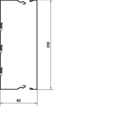 tehalit.LFS Kanał stalowy 60x200mm ocynk LFS602000VERZ HAGER (LFS602000VERZ)