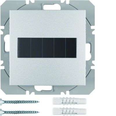 BERKER B.Kwadrat/B.7 KNX RF Przycisk pojedynczy płaski z baterią słoneczną aluminium 85655183 HAGER (85655183)