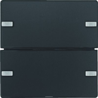 BERKER KNX e/s Q.x Przycisk podwójny z polem opis. z diodami LED RGB i czujnikiem temperatury antracyt 80142326 HAGER (80142326)
