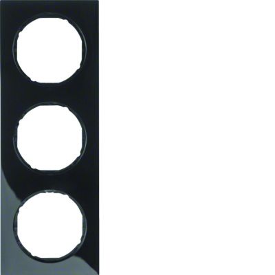 BERKER R.3 Ramka potrójna czarna połysk 10132245 HAGER (10132245)